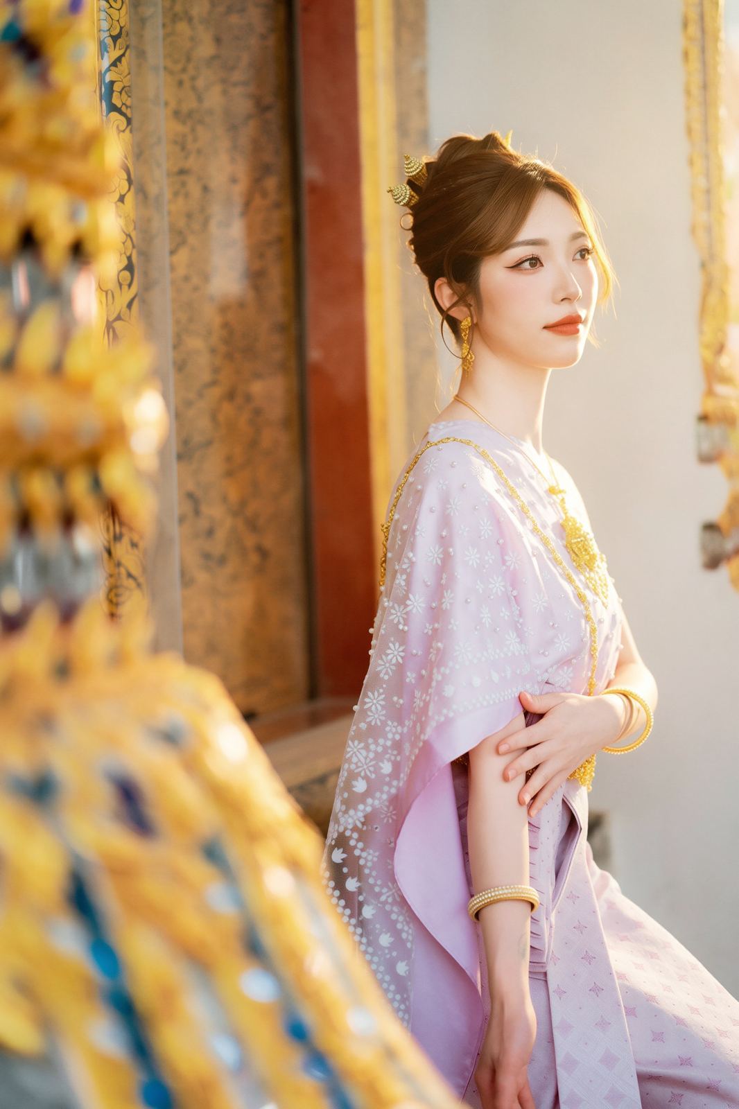 Thai costume at Wat Arun